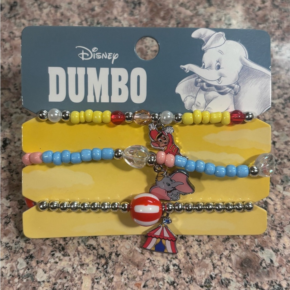 Disney Dumbo Kids Beaded Bracelet Set of 3-Multicolor NWT